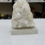 Doğal Ham Kristal Kalsit Kümesi - Krem Mermer Kaideli Lüks Koleksiyonluk Bal-Krem Tonu İri Geometrik Diş Dik Kütle