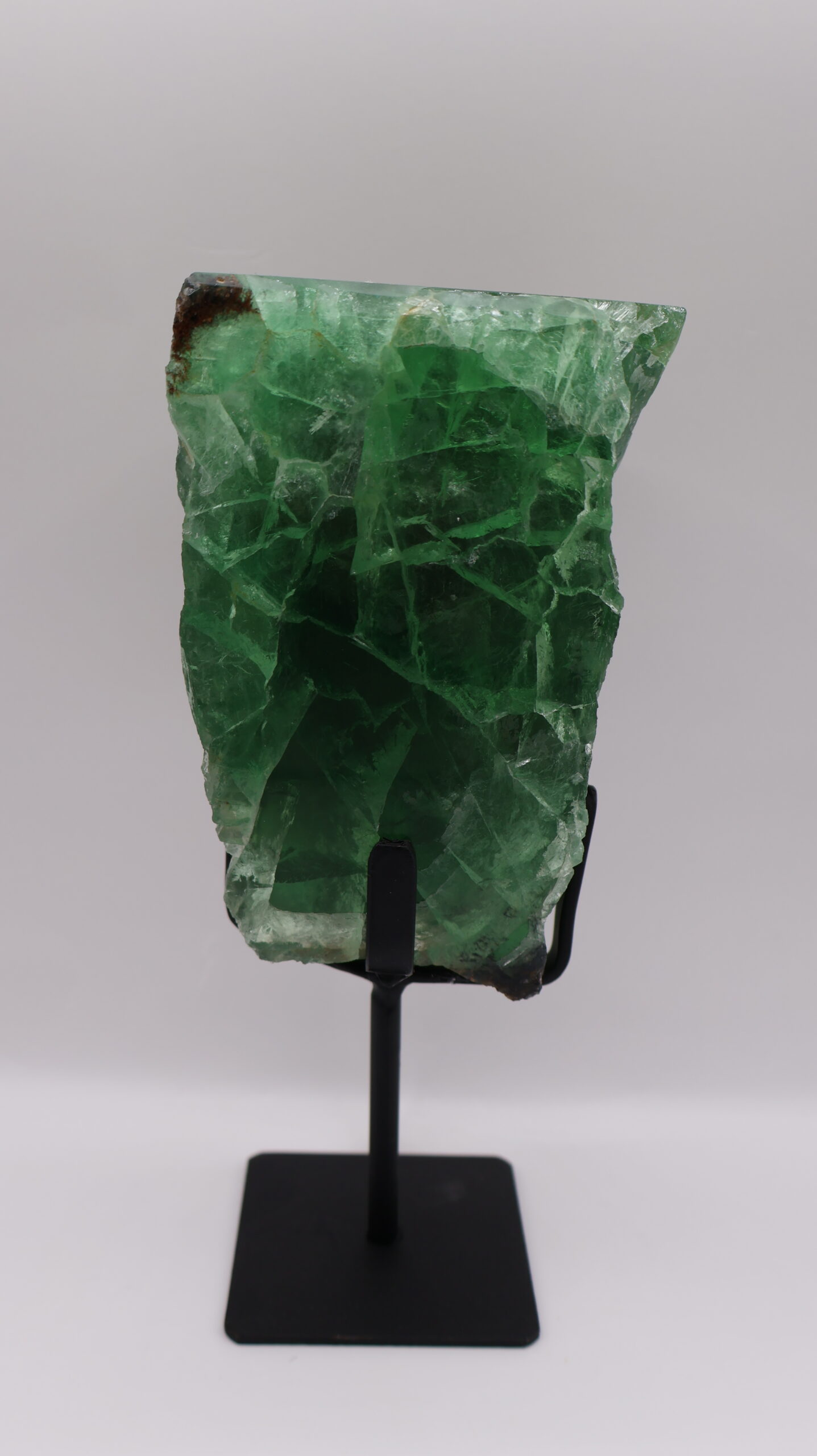 yesil-florit Yeşil Florit Kütle - Siyah Metal Standlı Dekoratif Doğal Taş - Görsel 1